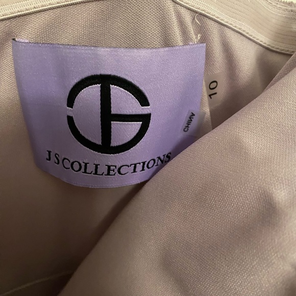 JS Collection Women's Multi-Lace Strapless Seamed Gown with Pleated Skirt - Picture 11 of 11